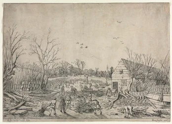 The Great Flood of January 10, 1624 or Repairing the Broken Dike on the River Lek by Vianen, 1624