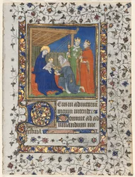 Bifolio from a Book of Hours: Adoration of the Magi